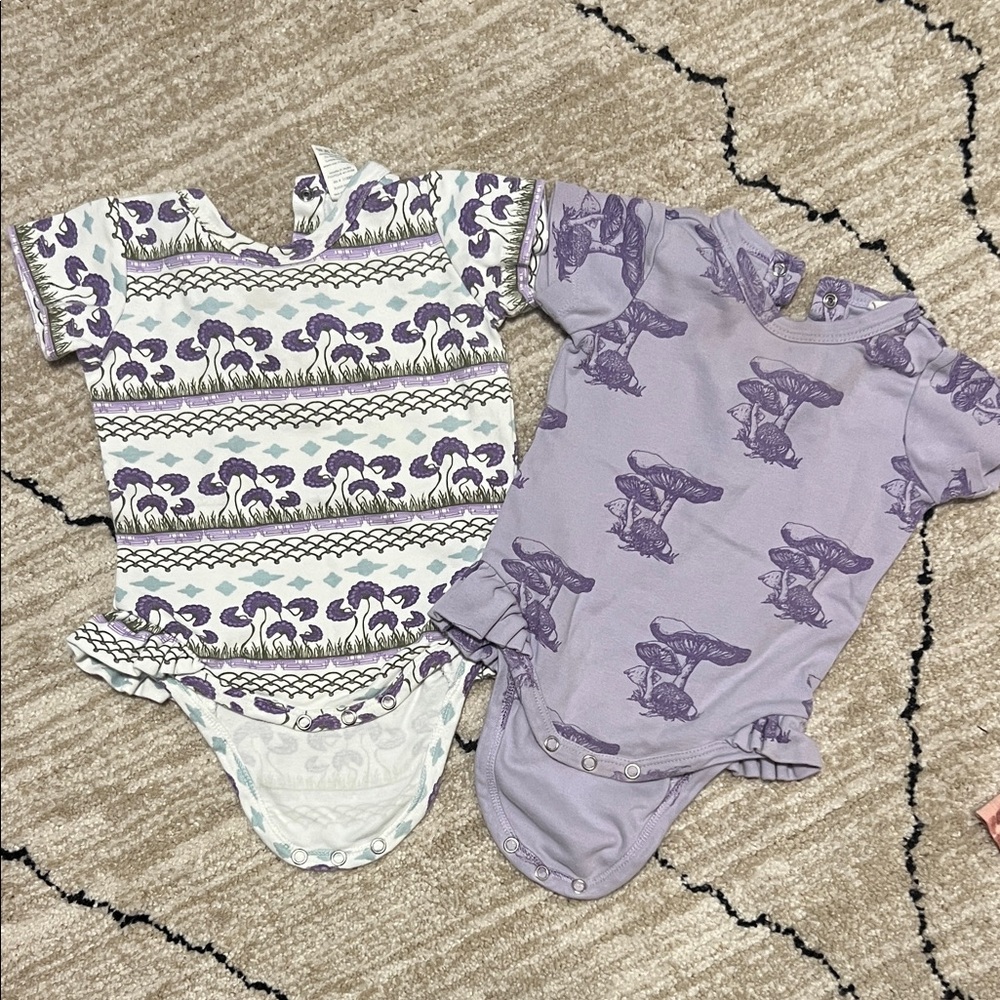 kate quinn Lavender and Cream Kids Bodysuit Set